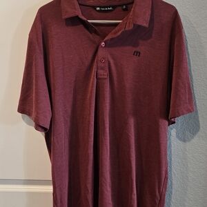 Travis Mathew Burgundy Polo Shirt